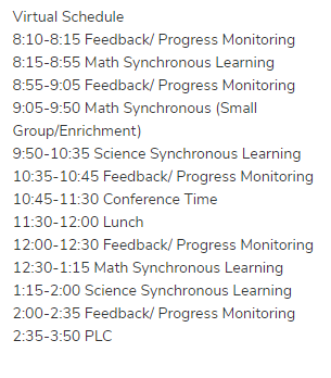Virtual Schedule 